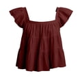 thumbnail image 3 of Women Peplum Tank Tops Square Neck Ruffled Bobydoll Tunic Shirts Casual Loose Fit Summer Flowy Tops, 3 of 6