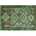 thumbnail image 1 of Ahgly Company Machine Washable Indoor Rectangle Southwestern Turquoise Blue Country Area Rugs, 2' x 3', 1 of 4