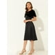 thumbnail image 3 of Elegante chal de piel sintética para mujer con cinta de lazo para novia, boda, fiesta, estola, encogimiento de hombros Negro M, 3 of 5