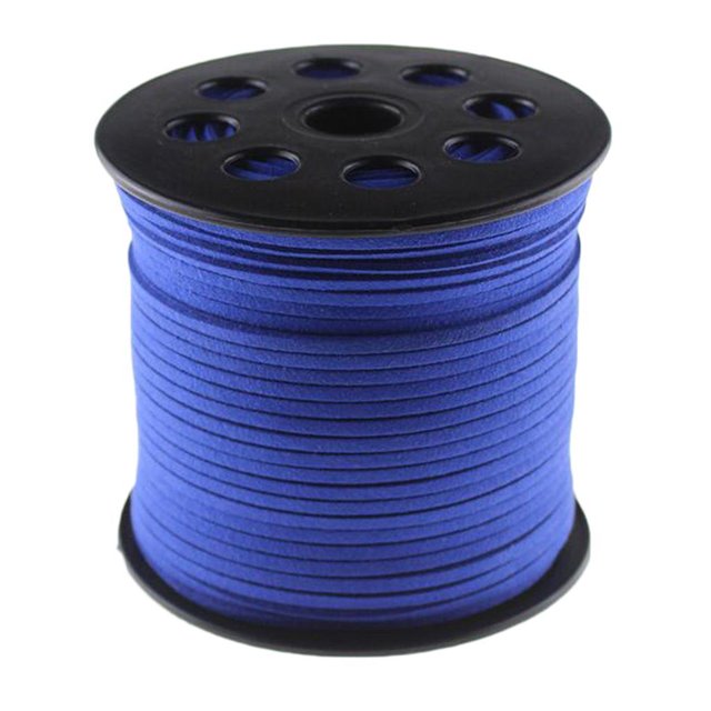 Tholdsy Cuerda de gamuza de 3mm y 100 yardas, suministro de joyería Juguetes de construcción azul real 3 mm 100 yardas