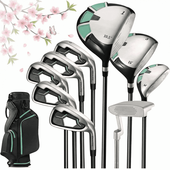Naipo Golf Club Set 9 Piece Complete Golf Set for Right Handed with Stand Bag and 3 Bonus Head Covers