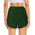 thumbnail image 2 of Lsque Emerald Green Sparkling Printed Women's Running Shorts with Liner Pockets,Elastic Quick Dry Workout Athletic Gym Yoga Shorts,Womens High Waist Shorts-, 2 of 9