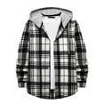 thumbnail image 2 of YFNNUP Mens Flannel Tshirt Casual Button Down Plaid Shirt Jacket Long Sleeve Plaid Outerwear with Pockets Gray XXL, 2 of 10