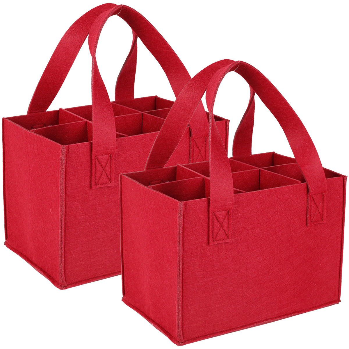 Wine Bottle Carrier for 6 Bottles Felt Wine Bottle Holder Bag Reusable