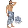 thumbnail image 2 of LA LEELA Men's Beachwear Sulu Cotton Linen Effect Cover Up Surfing Swim Trunk Wrap Beach Sarong Men One Size Navy, Beach Summer Vacation Aloha, 2 of 5