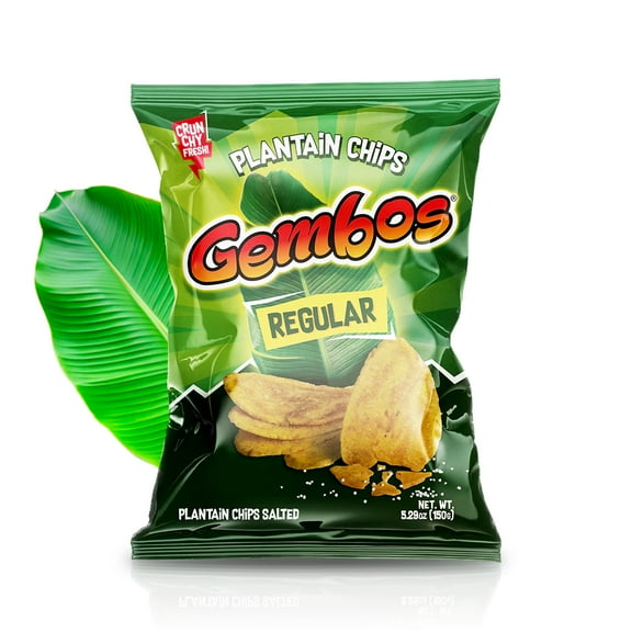 Gembos Original Plantain Chips, Salty Snack, 5.29 oz, 1 Pack