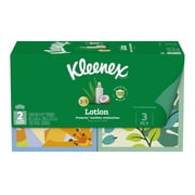 Kleenex Lotion Facial Tissues with Coconut Oil, 2 Cube Boxes, 60 Tissues per Box, 3-Ply