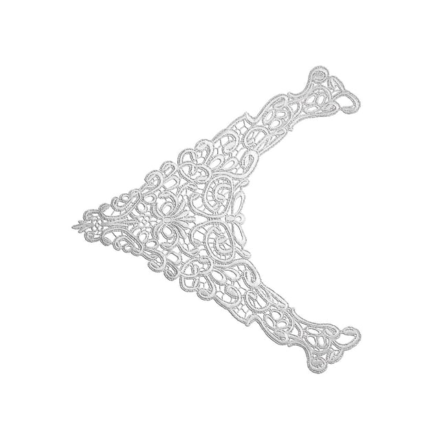 Jumpingount Soluble en agua bordado poliéster seda calado ramillete cuello falso escotes tela decorar accesorio Textiles Accesorios de disfraces Blanco Jumpingount AP014720-01
