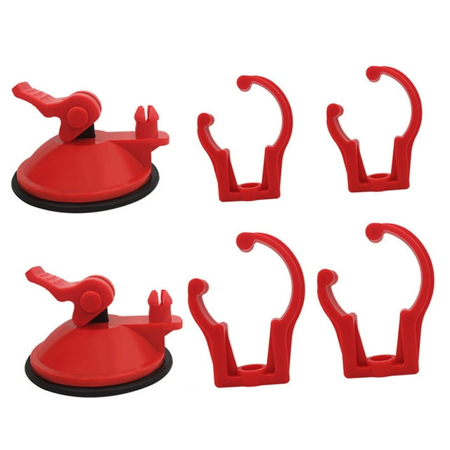 Aquarium Light Suction Clips Hose Tube Holders Clamps Aquarium Suction Cup Clips Red