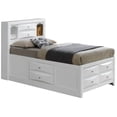 thumbnail image 3 of Contemporary Home Living Wooden Panel Twin Bed with Drawers and Shelves - 87" - White, 3 of 3