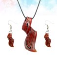 thumbnail image 3 of Conjunto de aretes y collar con espiral creativos rojos, colgante de cristal, joyería, aretes, adornos de regalo, 3 of 5