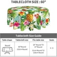 thumbnail image 4 of Hawaiian Tropical Flower Round Tablecloth Washable Reusable Decoration Table Cover for Kitchen Party 60", 4 of 7