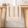 thumbnail image 6 of Boho Table Runner 72 Inchs Long Rustic Farmhouse Table Runners, Cream & Brown Macrame Table Runners with Tassel for Dining Room, Wedding, Holiday Party, Home Decor (12x72 Inches), 6 of 8