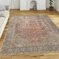 thumbnail image 1 of LaDole Rugs 3x10 Living Room Runner Premium Cotton Washable Area Rug | Traditional Home Decor Boho Carpet For Hallway, Entrance, Balcony |Terra Red Blue, 1 of 5