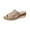 Khaki, variant on ZEZKT Women's Flat Slippers Sandals Dressy Summer Open Toe Slip On Leather Slide Sandals Black 5.5