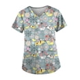thumbnail image 1 of Camiseta con cuello en V, duradera, transpirable con costuras reforzadas para masajes, trabajadores de mascotas, ropa de trabajo de enfermera de manga Verde, 1 of 8