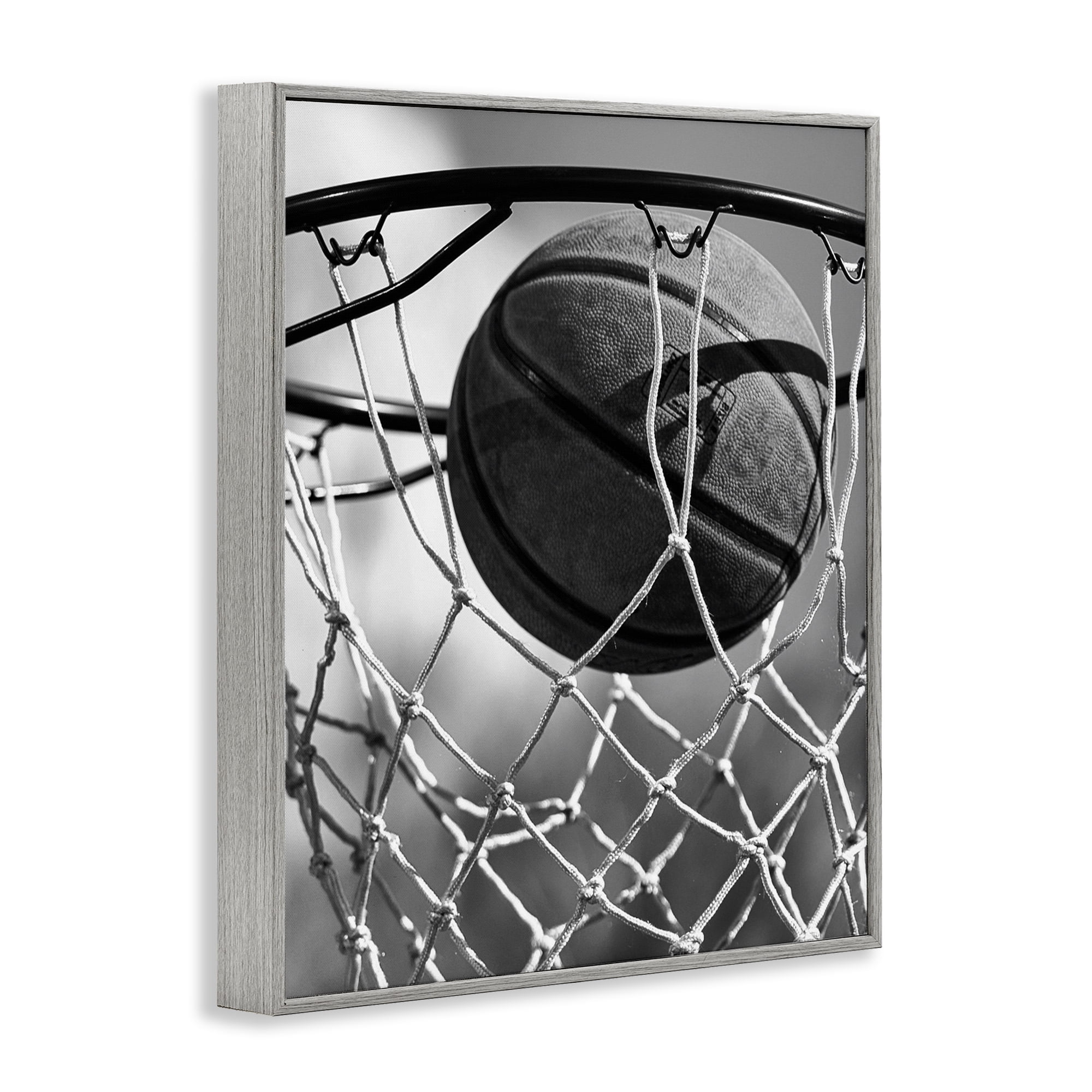 Stupell Industries Winning Basket Shot Gray Framed Giclee Art, design by Marcus Prime