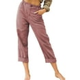 thumbnail image 1 of SAYOO Pantalones rectos de color sólido para mujeres, pantalones de cintura alta con bolsillos SAYOO moda, 1 of 6