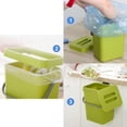thumbnail image 2 of shiyou-3L Portable Kitchen Compost Bin with Lid, Wall Mounted Design, Easy Storage, No More Mess, PP Material for Bathroom Kitchen (Green), 2 of 4