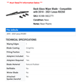 thumbnail image 2 of Back Glass Wiper Blade - Compatible with 2010 - 2021 RX350 2011 2012 2013 2014 2015 2016 2017 2018 2019 2020, 2 of 2