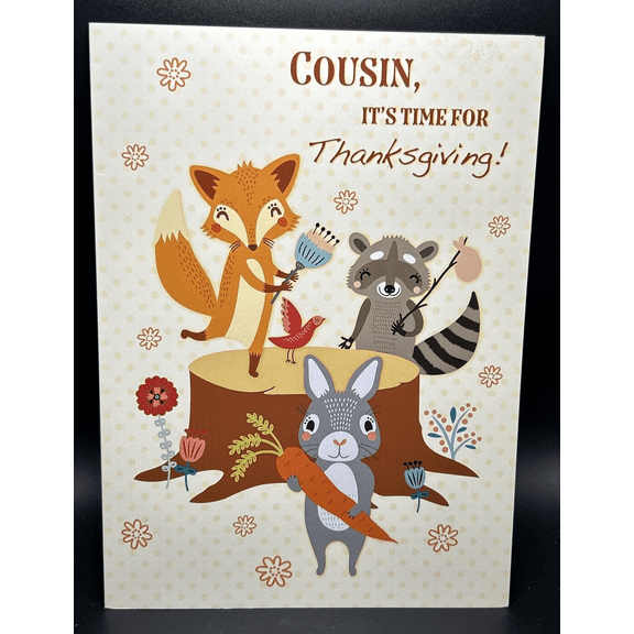 Happy Thanksgiving Cousin Greeting Card w/Envelope