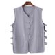 thumbnail image 1 of Camiseta sin mangas con cuello en V para hombre, cómoda, lisa, sin mangas, con botones, cuello en V, informal, de poliéster, 1 of 7