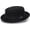 Black-style2, variant on Womens Pure Felt Cloche Hats Roll-up Brim Fedora Porkpie Hats Bowtie Noble Derby Hat S/M