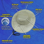 Arctic Hat Cooling Hat, Evaporative Cooling Liner with UV Protection & Breathable Performance Fabric, One Size Fits All Design, Beige, AHAT-CD6