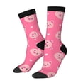 thumbnail image 2 of Uemuo Cartoon Pigs and Hearts Pattern Women's Crew Socks, Soft Durable Breathable Moisture-Wicking with Odor Control Cotton socks, 2 of 9