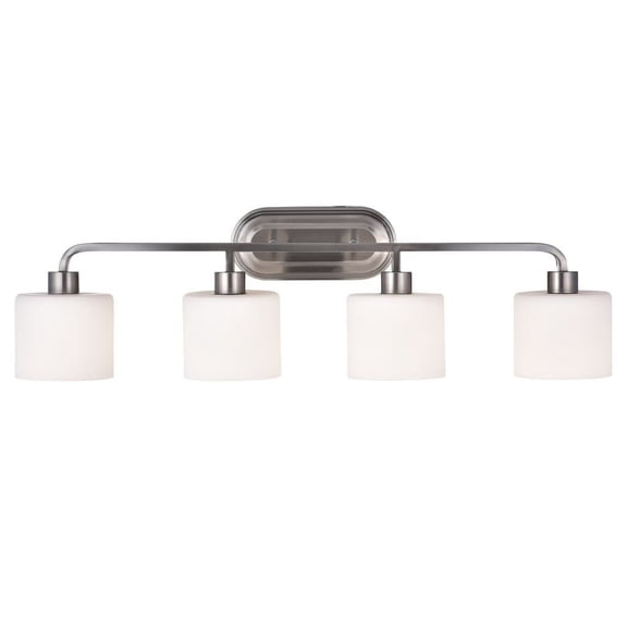 Pemberly Row Transitional 4 Light Brushed Nickel Bath Vanity Light 34" Wide