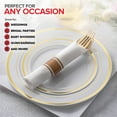 thumbnail image 7 of Stock Your Home Pre Rolled Plastic Silverware Set Gold Cutlery with Disposable Napkins, 50 Pack, 7 of 7