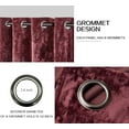 thumbnail image 3 of Chezmoi Collection Lux Burgundy Distressed Velvet Curtains 2 Panel Set, Room Darkening Luxury Velvet Grommet Top Window Drapes for Living Room Bedroom 50" W x 84" L, 3 of 9