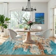 thumbnail image 4 of RUG ROBOT Abstract 6'x9' Area Rugs for Living Room, Washable Bedroom Rugs Non-Slip,Soft Modern Kitchen Rug Large Indoor Accent Carpet for Dining Room Home Office, Yellow/Blue, 4 of 10