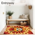 thumbnail image 3 of ODIKA 5'x7' Machine Washable Non-Slip Area Rug, Spooky Cat Portrait Embroidery Hook Kit Halloween Themed Crochet Project High Traffic Rug, Yellow, 650109, 3 of 5