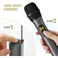 thumbnail image 4 of Wireless Microphone, TONOR UHF Metal Cordless Handheld Mic System with Rechargeable Receiver, for Karaoke, Singing, Party, Wedding, DJ, Speech, 200ft ( TW-620), 4 of 9