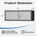 thumbnail image 3 of Marcree Metal Garage Storage Cabinet, Locking Cabinet Wall Mounted, 12.8" H Floating Cabinet for Warehouse, Upper Tool Cabinet with Shelf for Home Office, Basement, Kitchen, RV Organization, 3 of 7