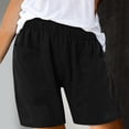 thumbnail image 2 of JJHGVB Womens Linen Shorts Baggy Shorts Women Linen Shorts Flowy Shorts Beach Lightweight Short Wide Leg Shorts for Women Comfy Resort Wear Beach Cropped Trousers Womens Long Shorts Black M, 2 of 5