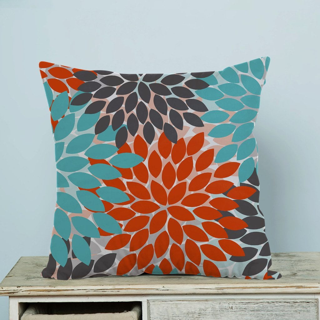 GCKG Multicolor Dahlia Floral Pillow Case Pillow Cover Pillow Protector