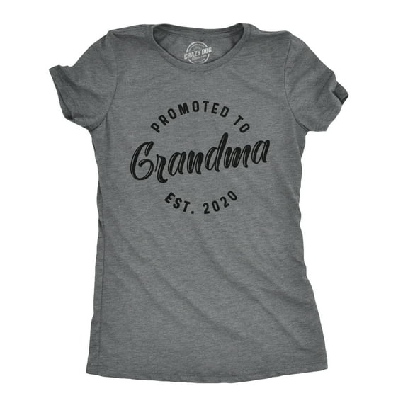 Womens Promoted to Grandma Est 2020 T shirt Best Gift Funny Novelty Graphic Tee Womens Graphic Tees
