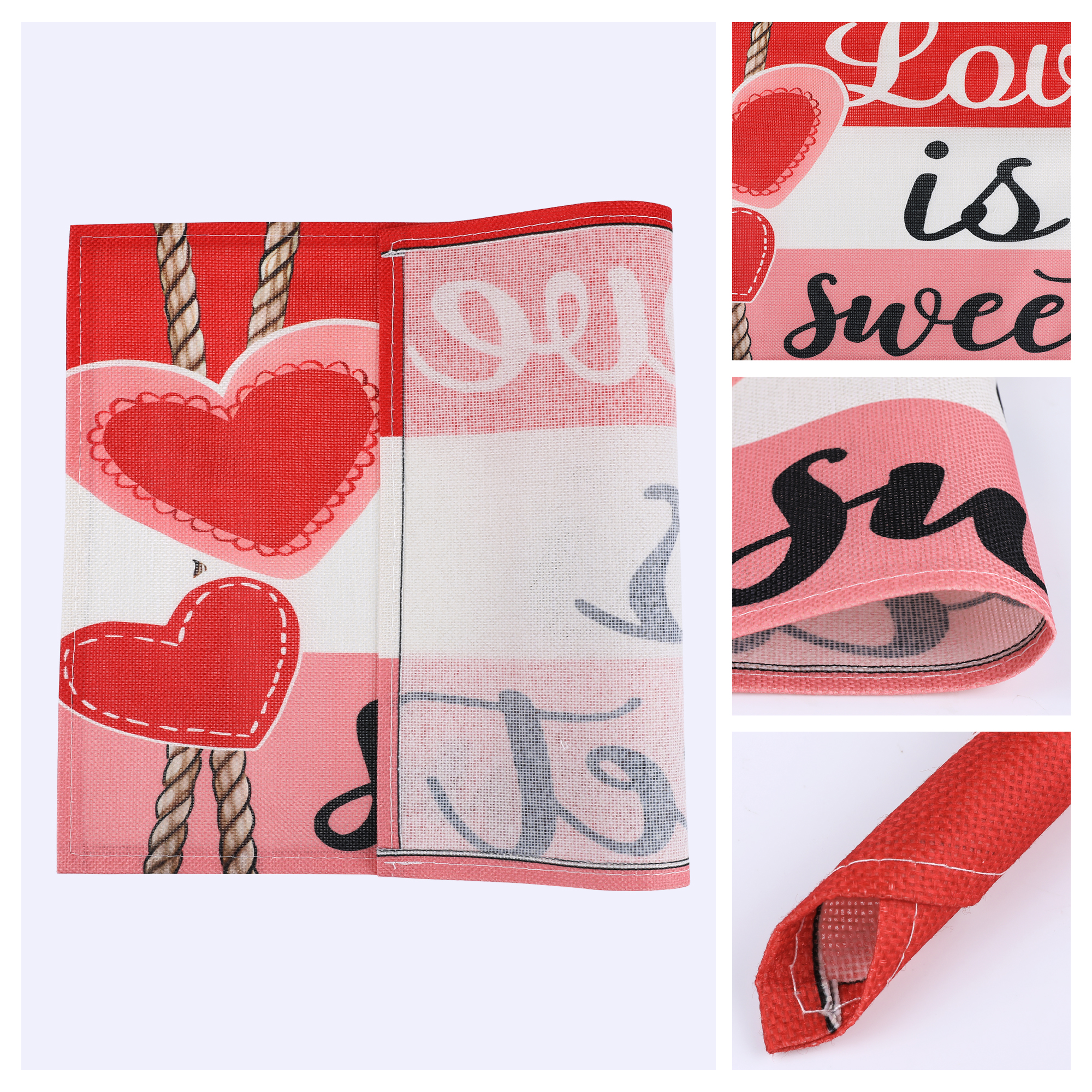 Unique Bargains Set of 6 Love Hearts Placemats for Dining Table Love is sweet