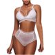 thumbnail image 1 of Bikini de encaje blanco de moda para mujer Sujetador de lencería sexy de tres puntos Berif Fridja nalpqowj12963, 1 of 7