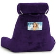 thumbnail image 2 of XXL Husband Pillow Purple Backrest with Arms - Reading Pillow with Shredded Memory Foam, Ultra-Comfy Removable Microplush Cover & Detachable Neck Roll - Unmatched Support Sit Up Pillow for Bed, 2 of 9