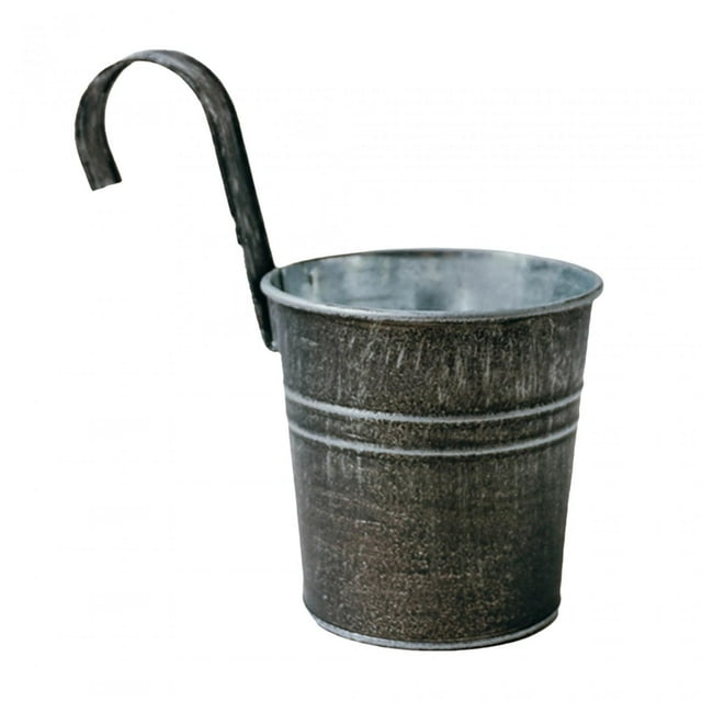 Almencla Hanging Flower Pot Bucket Bonsai Pot Garden Railing Planter Small Plants Holders with hole