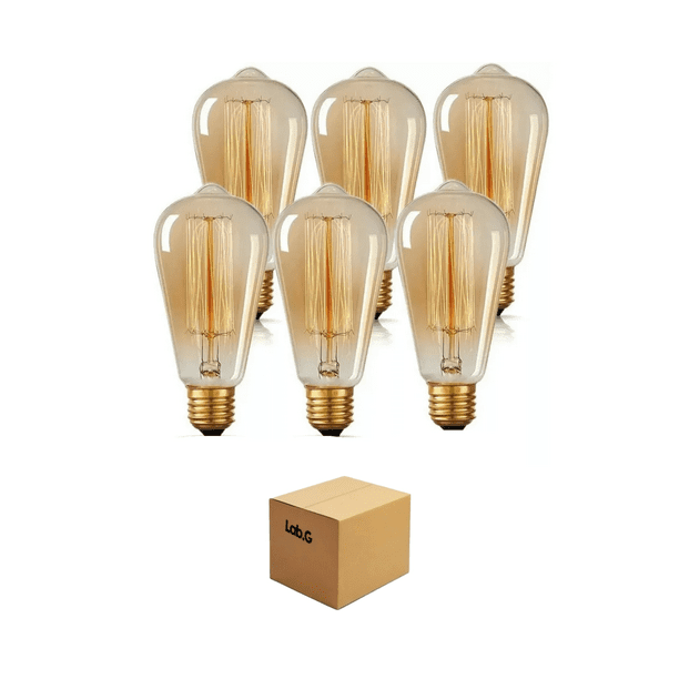 Caviglte 6pcs Focos Vintage Bombillas Vintage Led Luz Edison E26 Lab.G Transparente