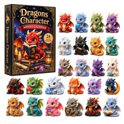 Dragons Character Advent Calendar 2026, 24 Collectible Characters Surprises, Fantasy Decorations, Magic鈥慣hemed Acrylic Ornaments for Tabletop Home Party Gift
