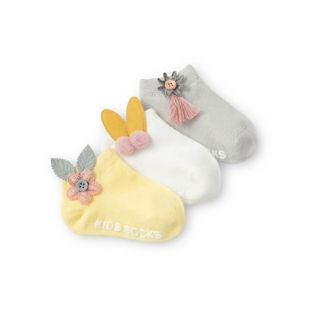 

Farrubbyine8 3 Pairs Newborn Baby Girls Short Tube Socks Anti-Slip Floor Socks