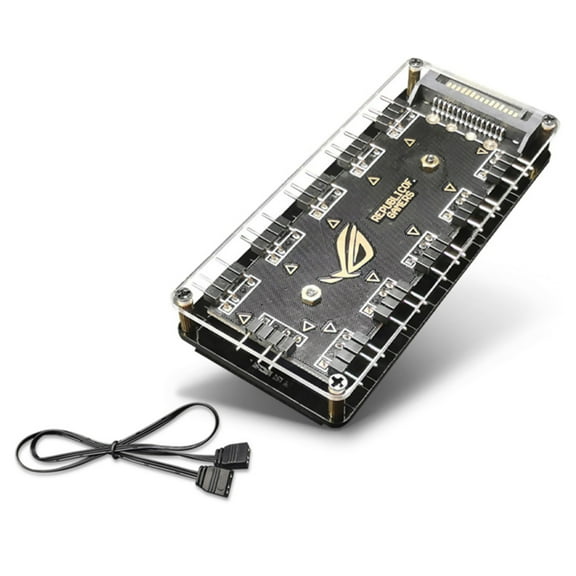ARGB RGB Fan HUB, 10 Ports for Addressable RGB Light, 1 to 10 Multi Way Splitter 5V/3PIN RGB Fan HUB