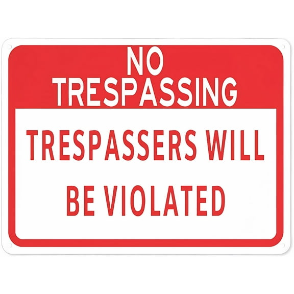 NO TRESPASSING TRESPASSERS Will BE Violated Safety Sign - 8"x12" Aluminum Danger Tin Road Sign, Workplace Trespass Marker