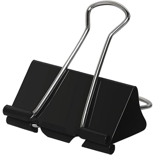 Clips para carpetas grandes de 2,36 pulgadas (paquete de 20), clips para carpetas grandes para suministros de oficina y hogar, color negro