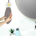 thumbnail image 5 of Paquete de 2 toallas de mano colgantes suaves de chenilla, absorbentes, para cocina y baño, 5 of 5